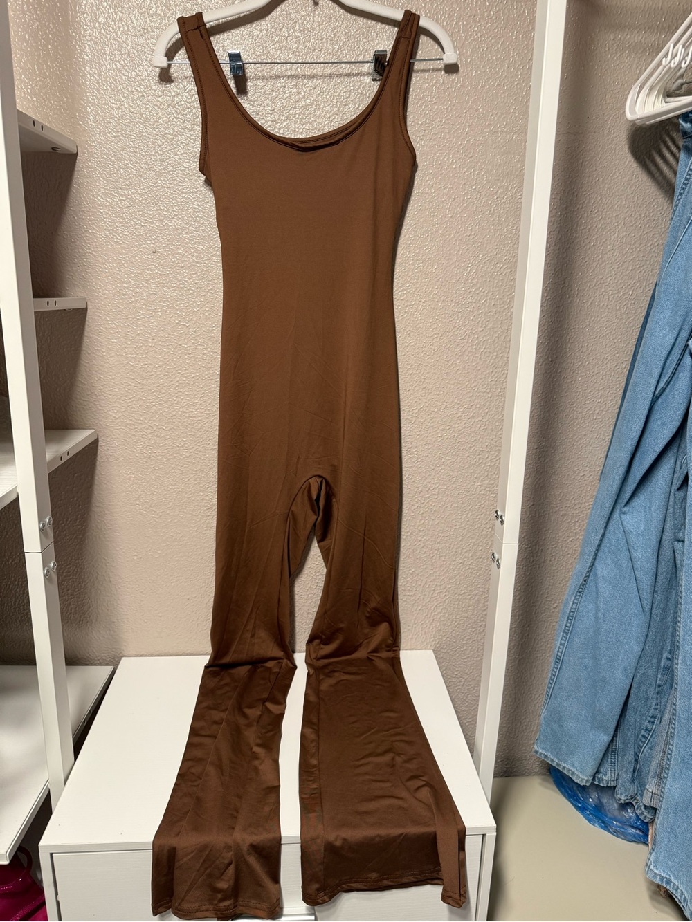 Brown Women's Sleeveless Flared Jumpsuit